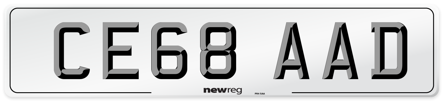 CE68 AAD Number Plate from New Reg